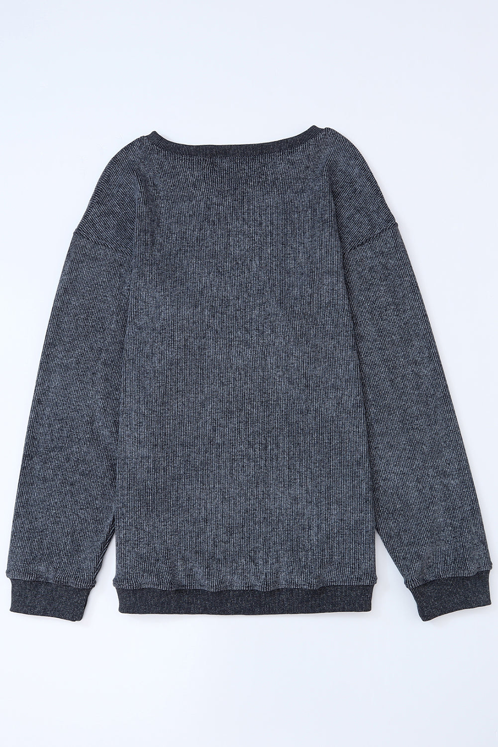 Ribbed Round Neck Sweatshirt