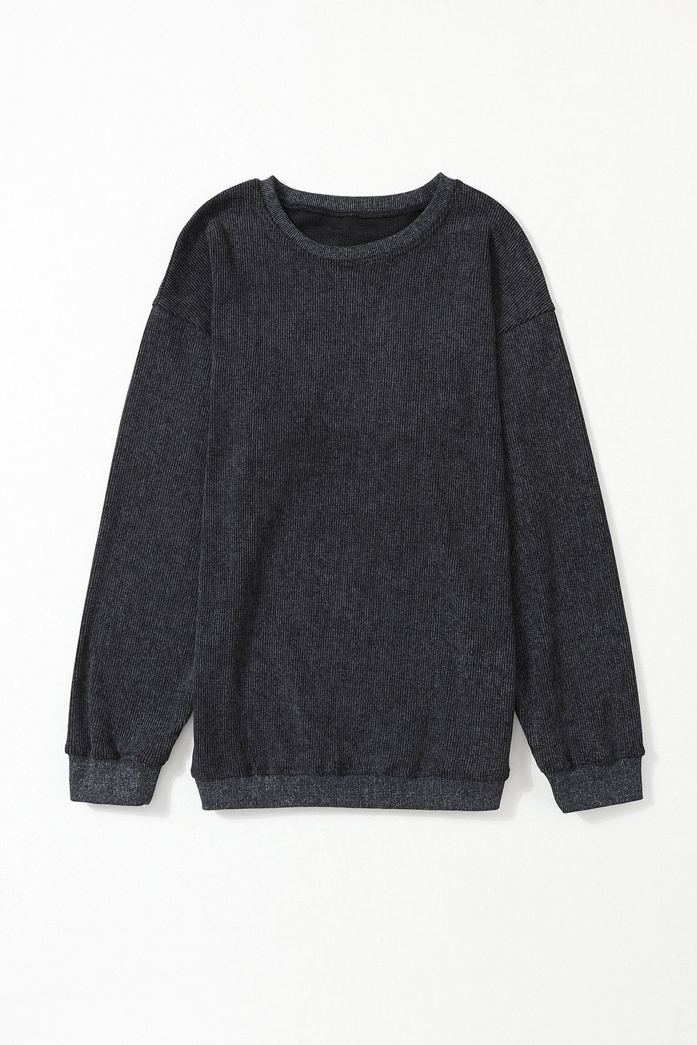 Ribbed Round Neck Sweatshirt