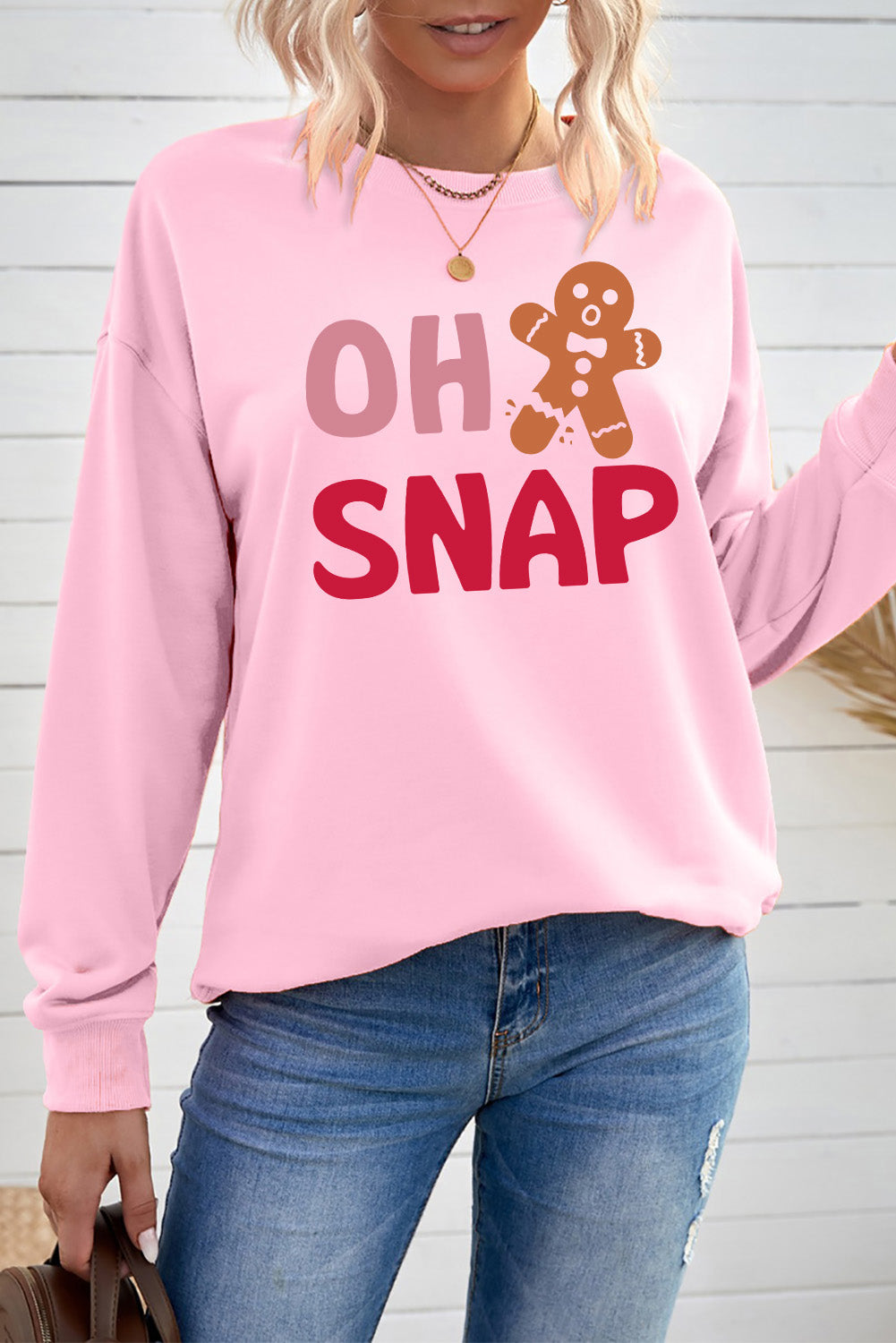 Pink Christmas OH SNAP Sweeatshirt