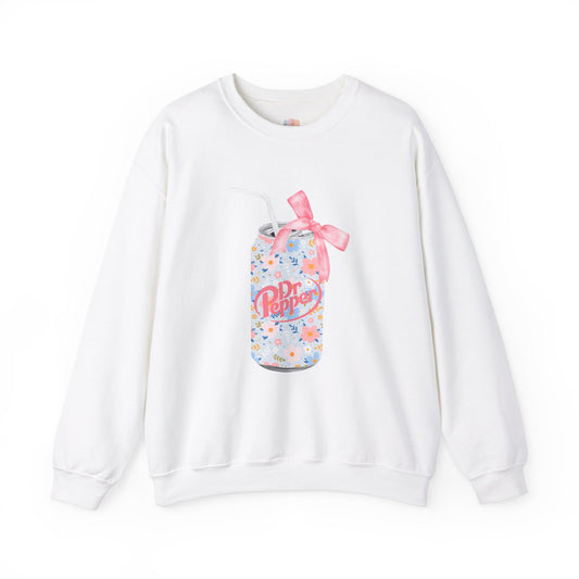 Floral Dr Pepper Crewneck Sweatshirt - Vintage Soda Vibe