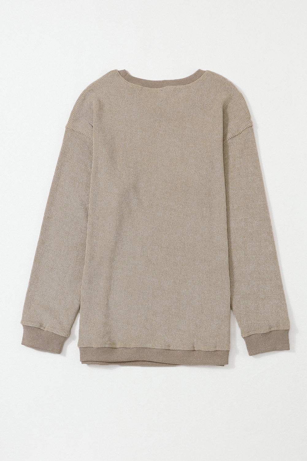 Ribbed Round Neck Sweatshirt