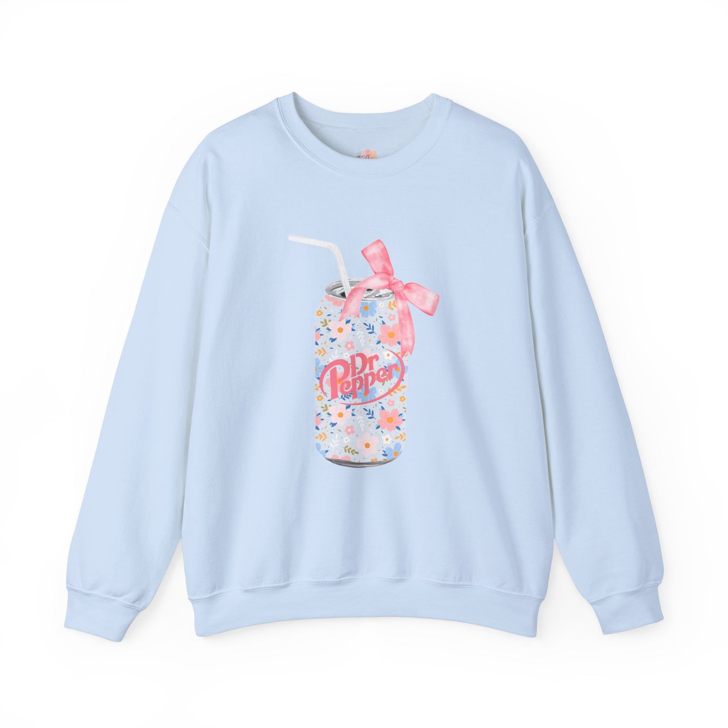 Floral Dr Pepper Crewneck Sweatshirt - Vintage Soda Vibe