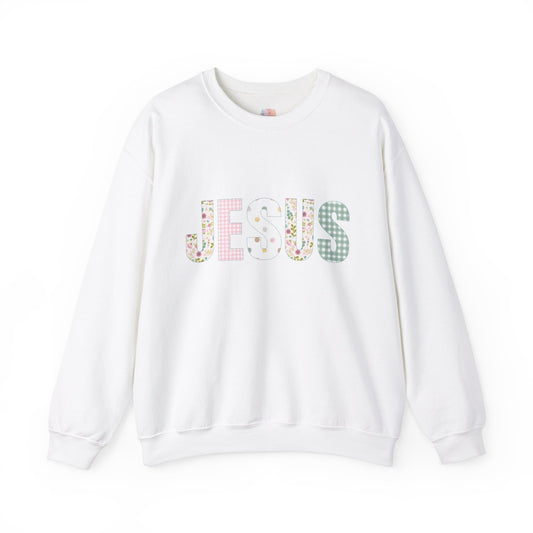 Floral Jesus Crewneck Sweatshirt | Comfort Sweatshirt for Faith Lovers