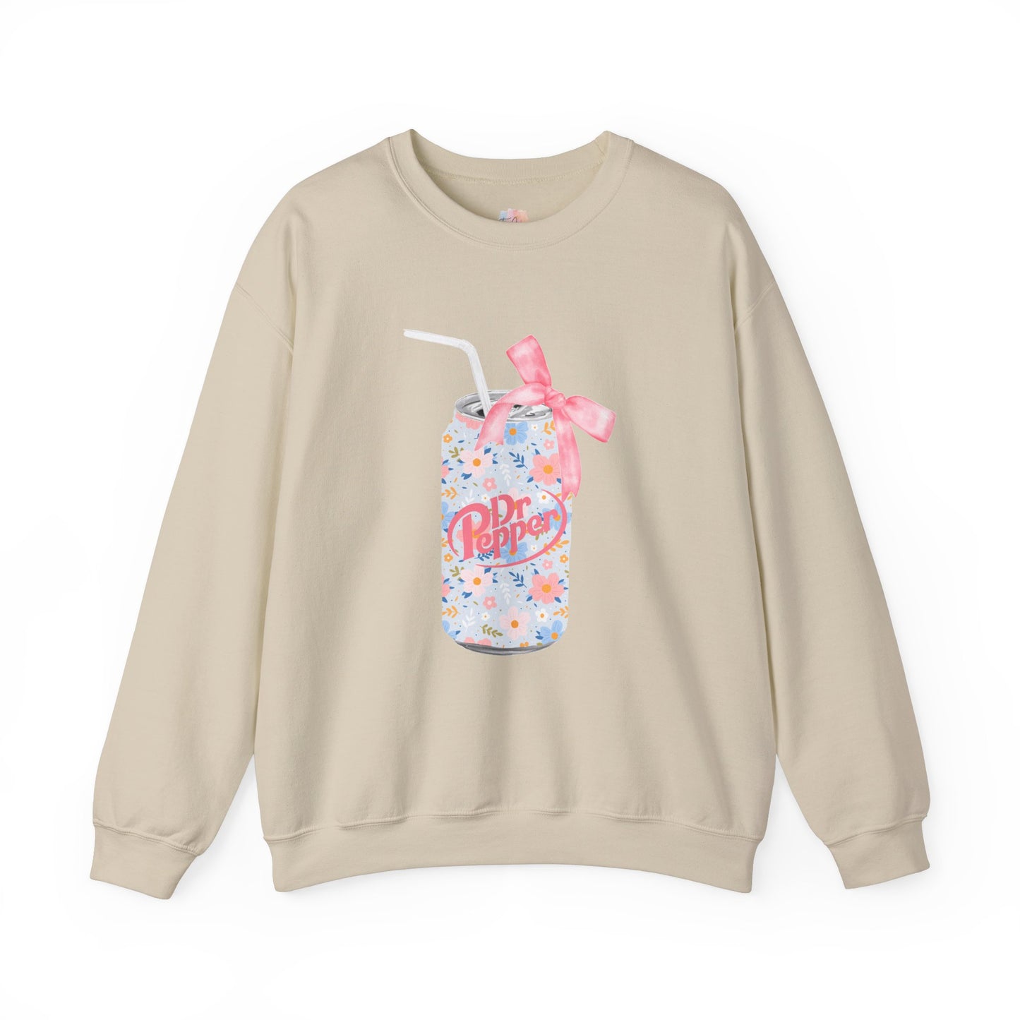 Floral Dr Pepper Crewneck Sweatshirt - Vintage Soda Vibe