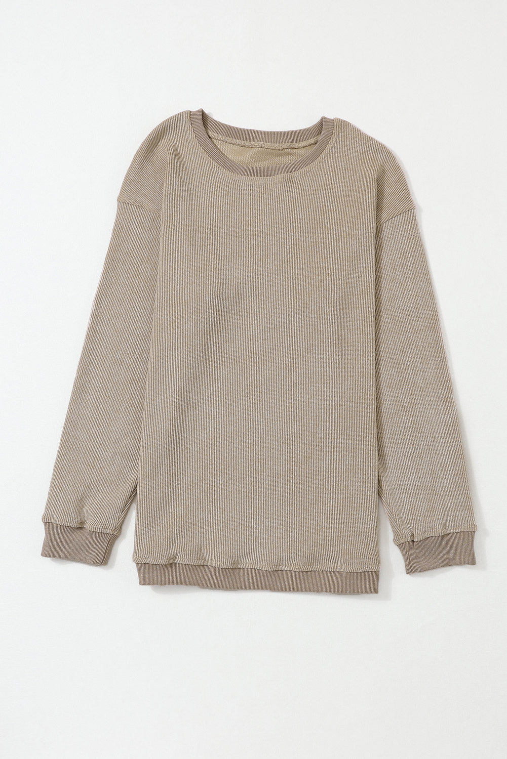 Ribbed Round Neck Sweatshirt