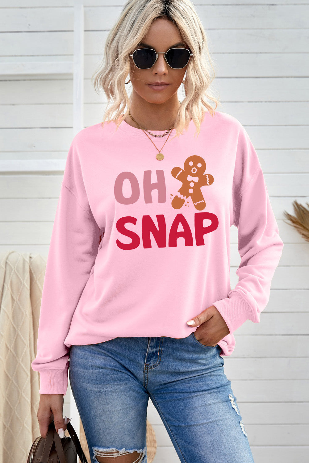 Pink Christmas OH SNAP Sweeatshirt