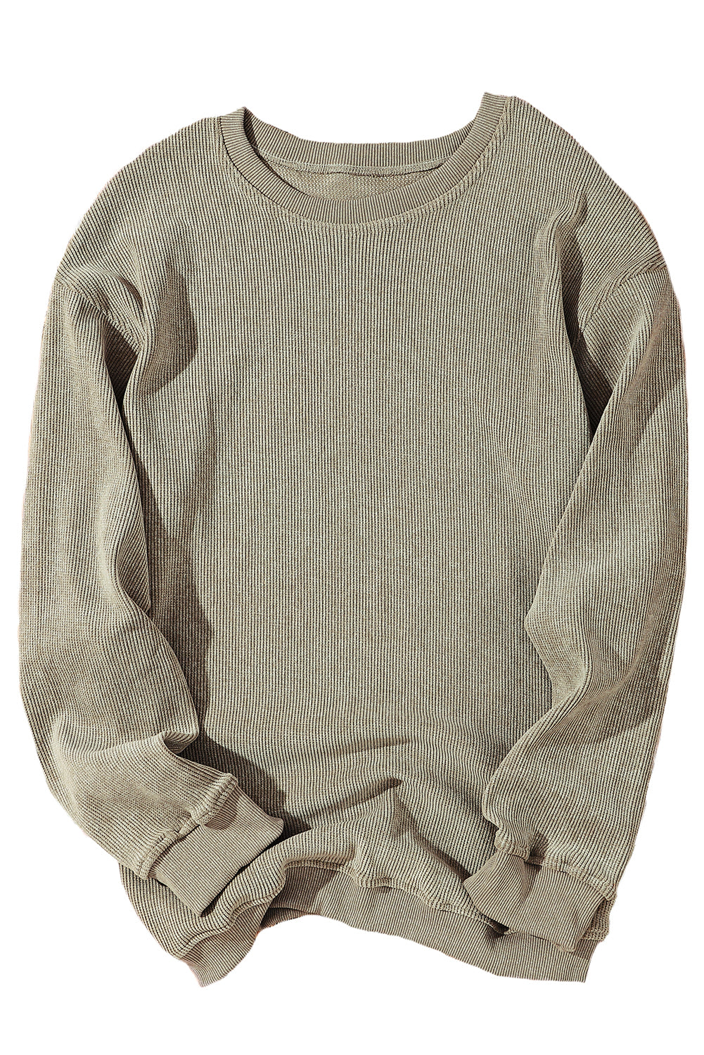 Ribbed Round Neck Sweatshirt