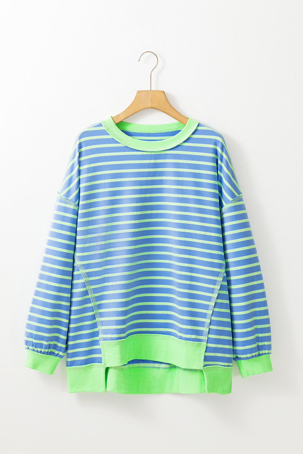 Striped Trim Tunic Sweatshirt