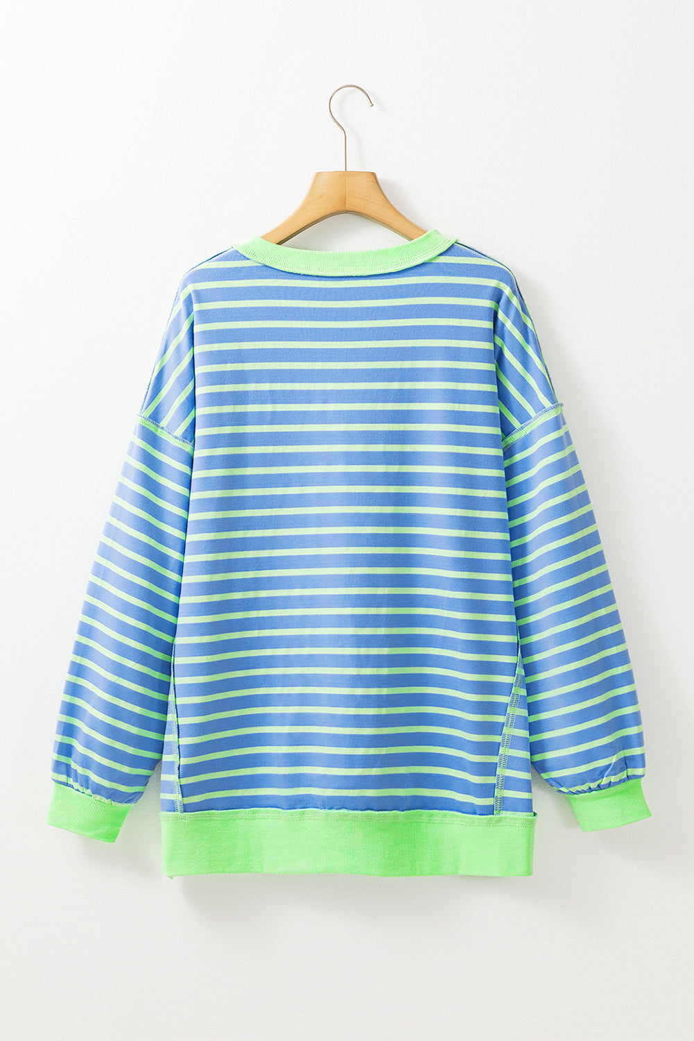 Striped Trim Tunic Sweatshirt