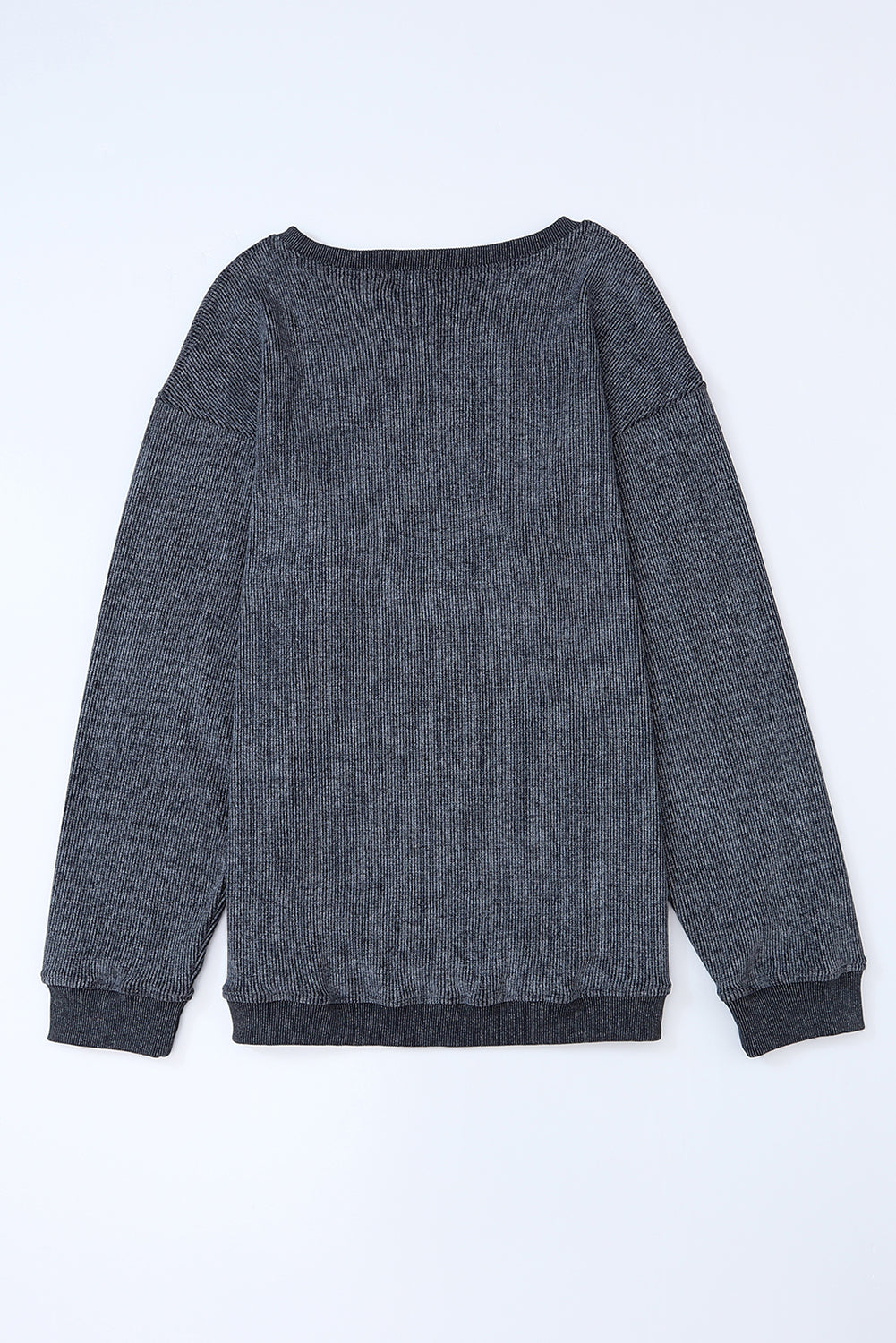 Ribbed Round Neck Sweatshirt