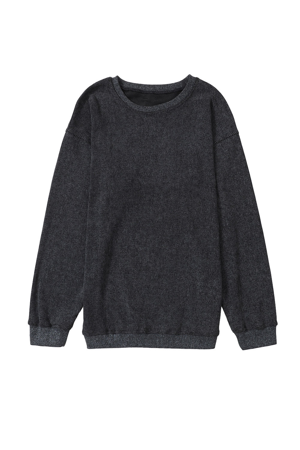 Ribbed Round Neck Sweatshirt