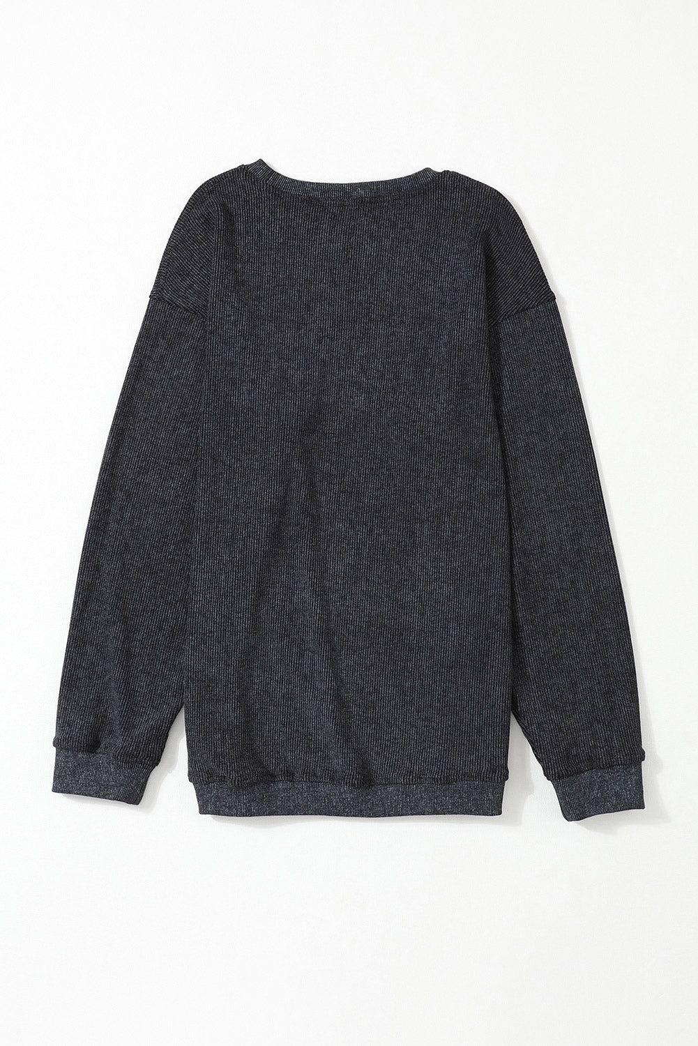 Ribbed Round Neck Sweatshirt