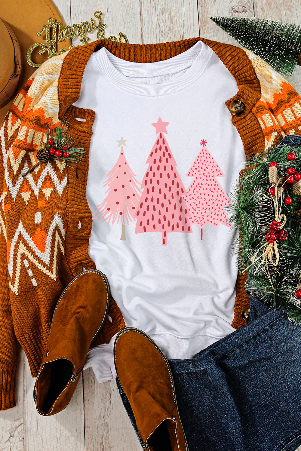 Christmas Tree Graphic Sweatshirt