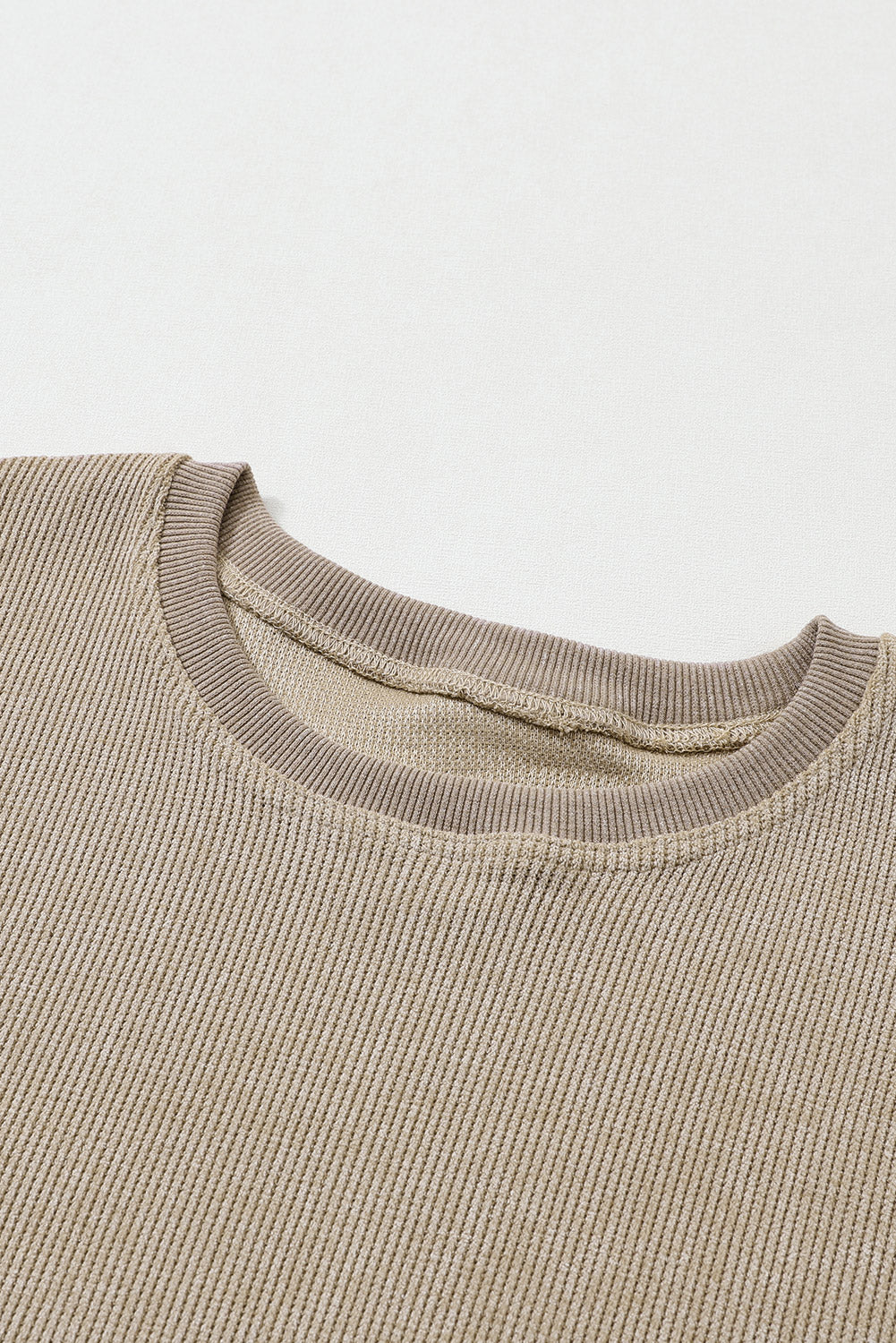 Ribbed Round Neck Sweatshirt