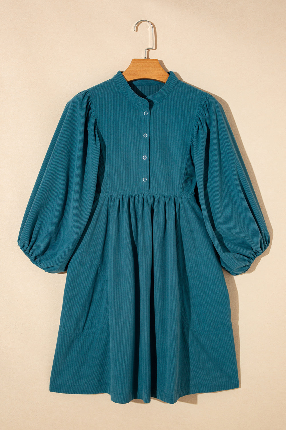 Lantern Sleeve Corduroy Dress