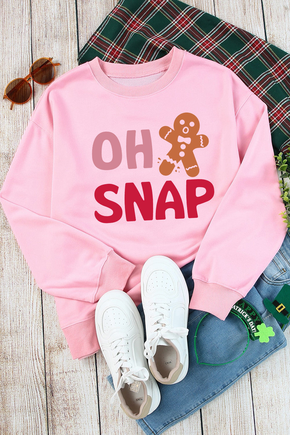 Pink Christmas OH SNAP Sweeatshirt