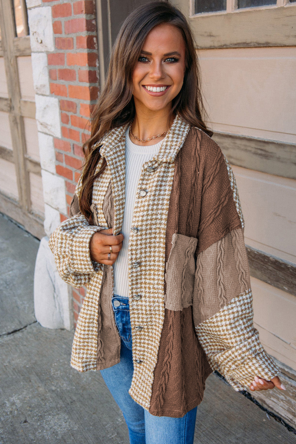 Oversized Patchwork Shacket