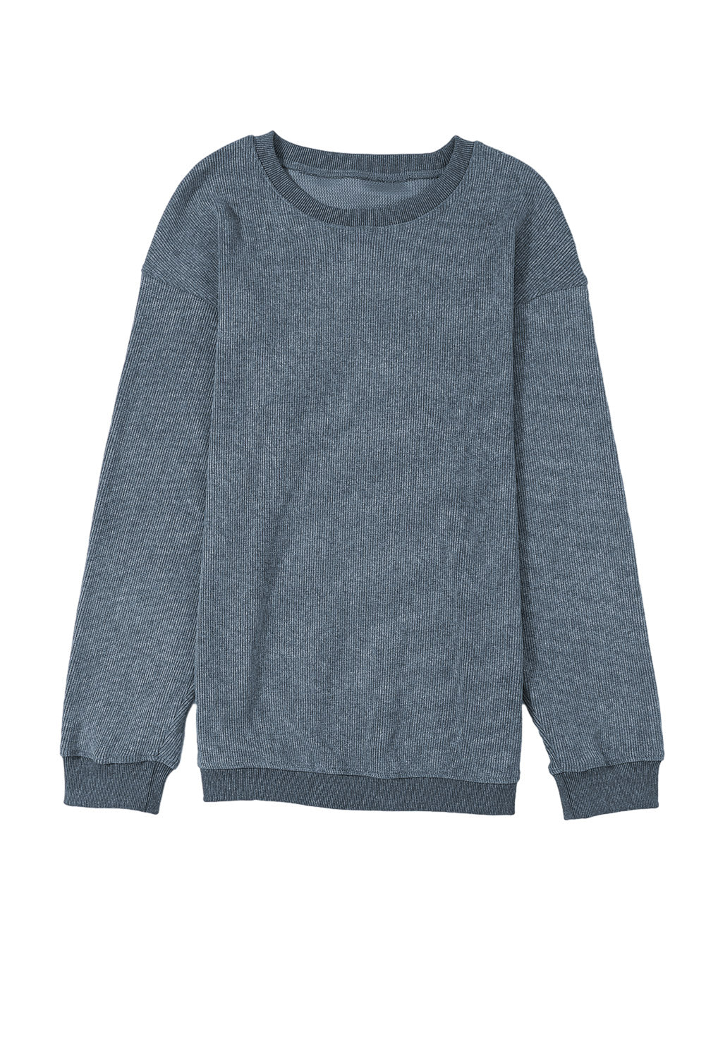 Ribbed Round Neck Sweatshirt