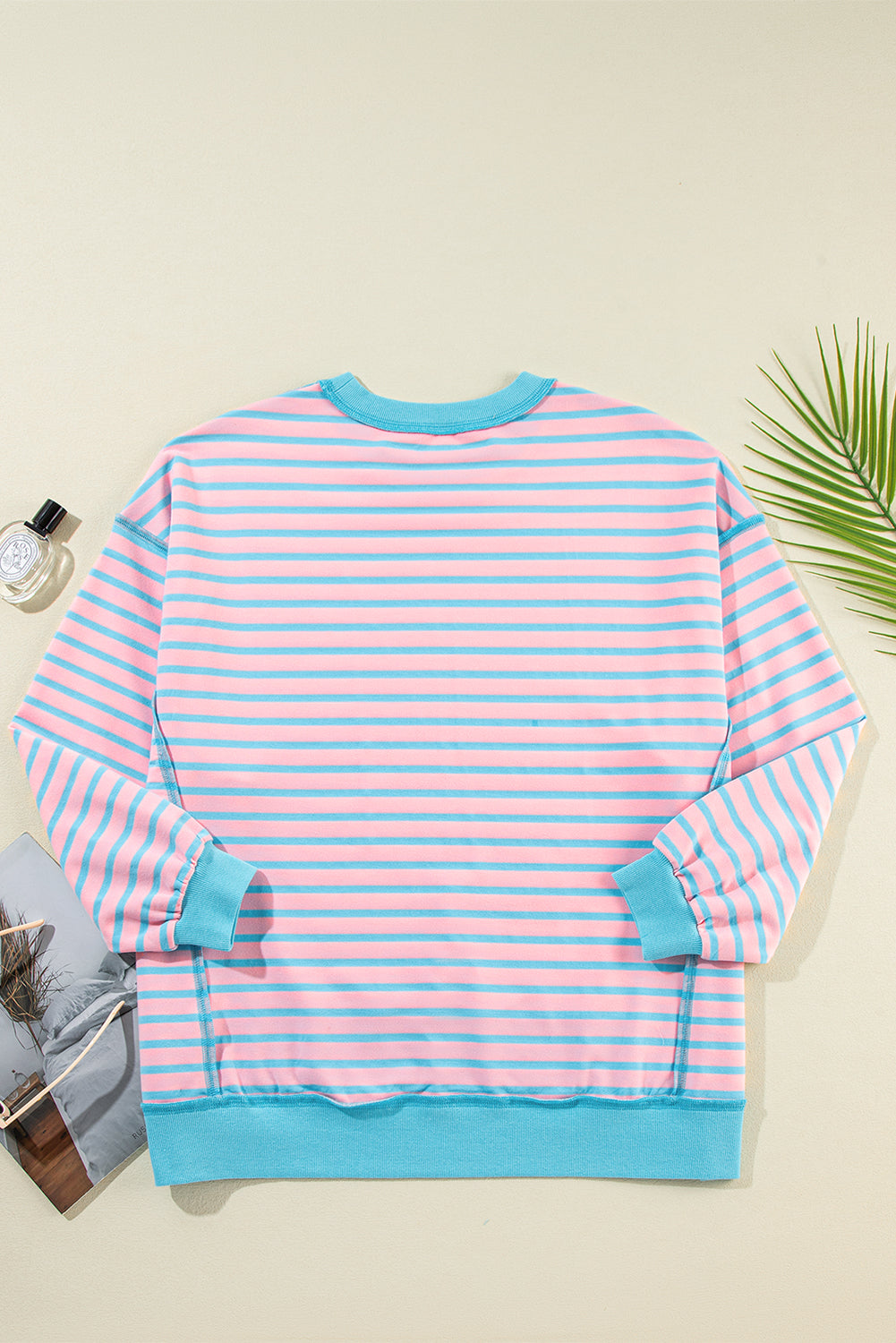 Striped Trim Tunic Sweatshirt