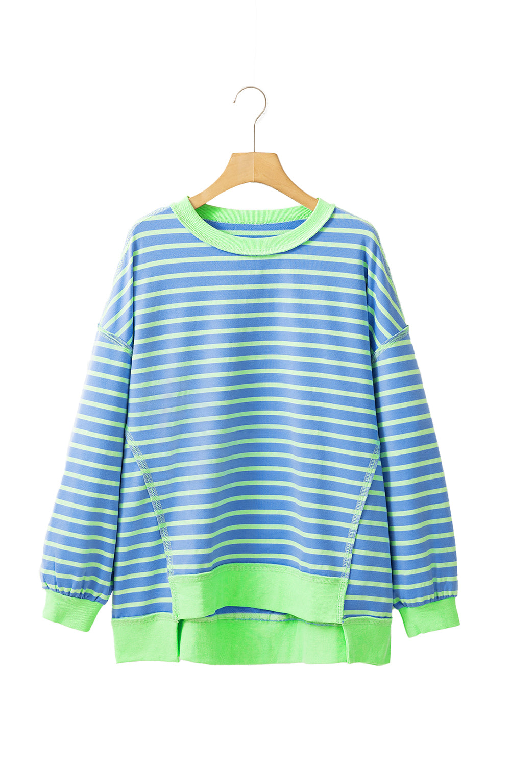 Striped Trim Tunic Sweatshirt