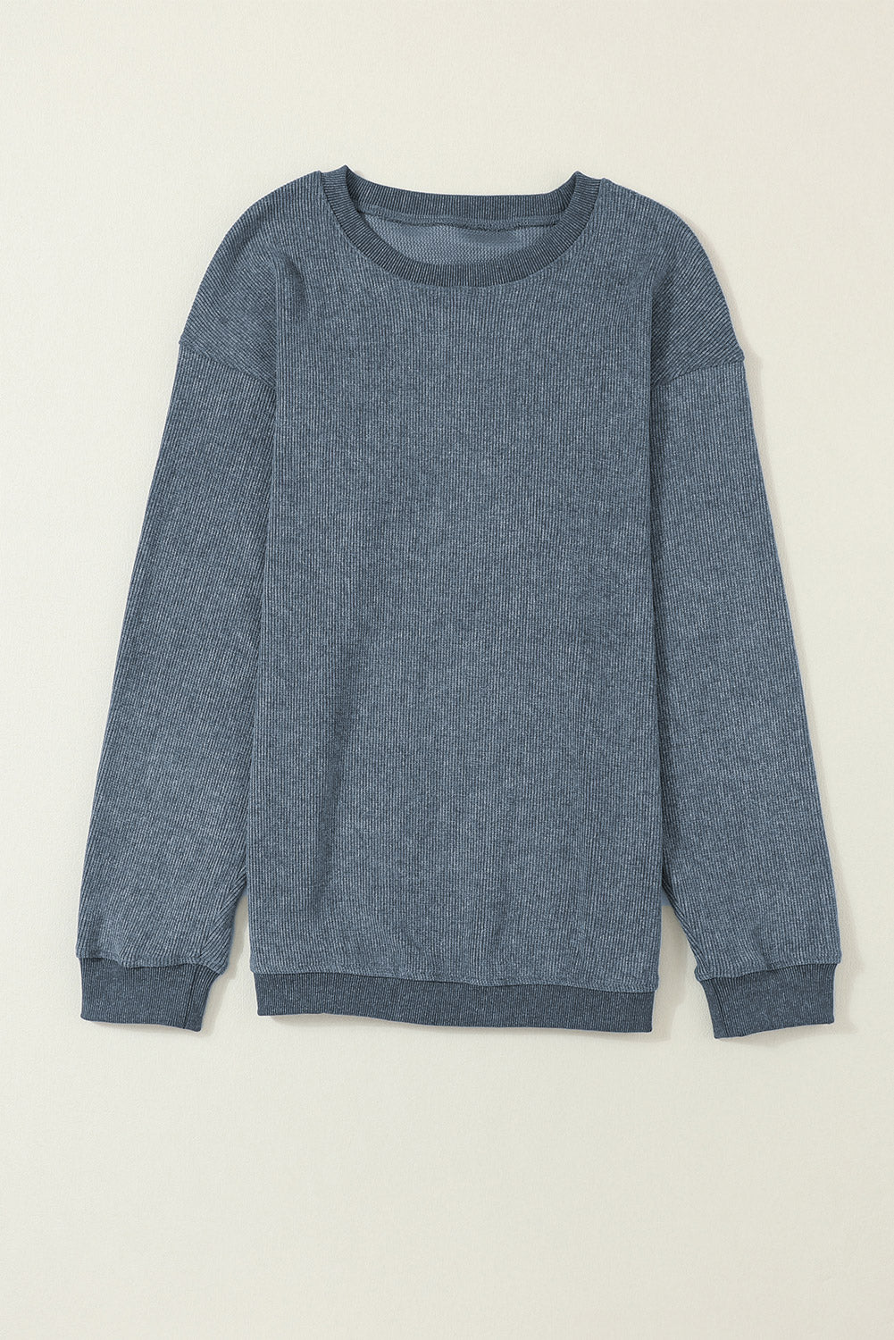 Ribbed Round Neck Sweatshirt