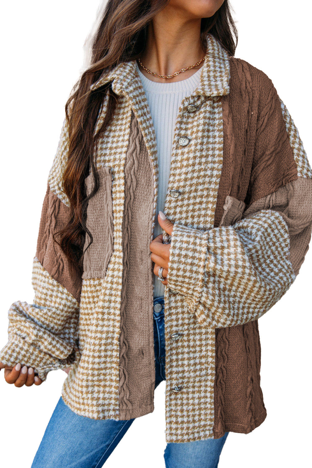 Oversized Patchwork Shacket