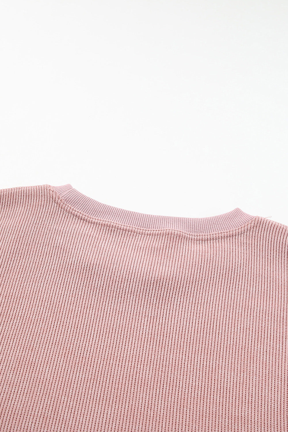 Ribbed Round Neck Sweatshirt