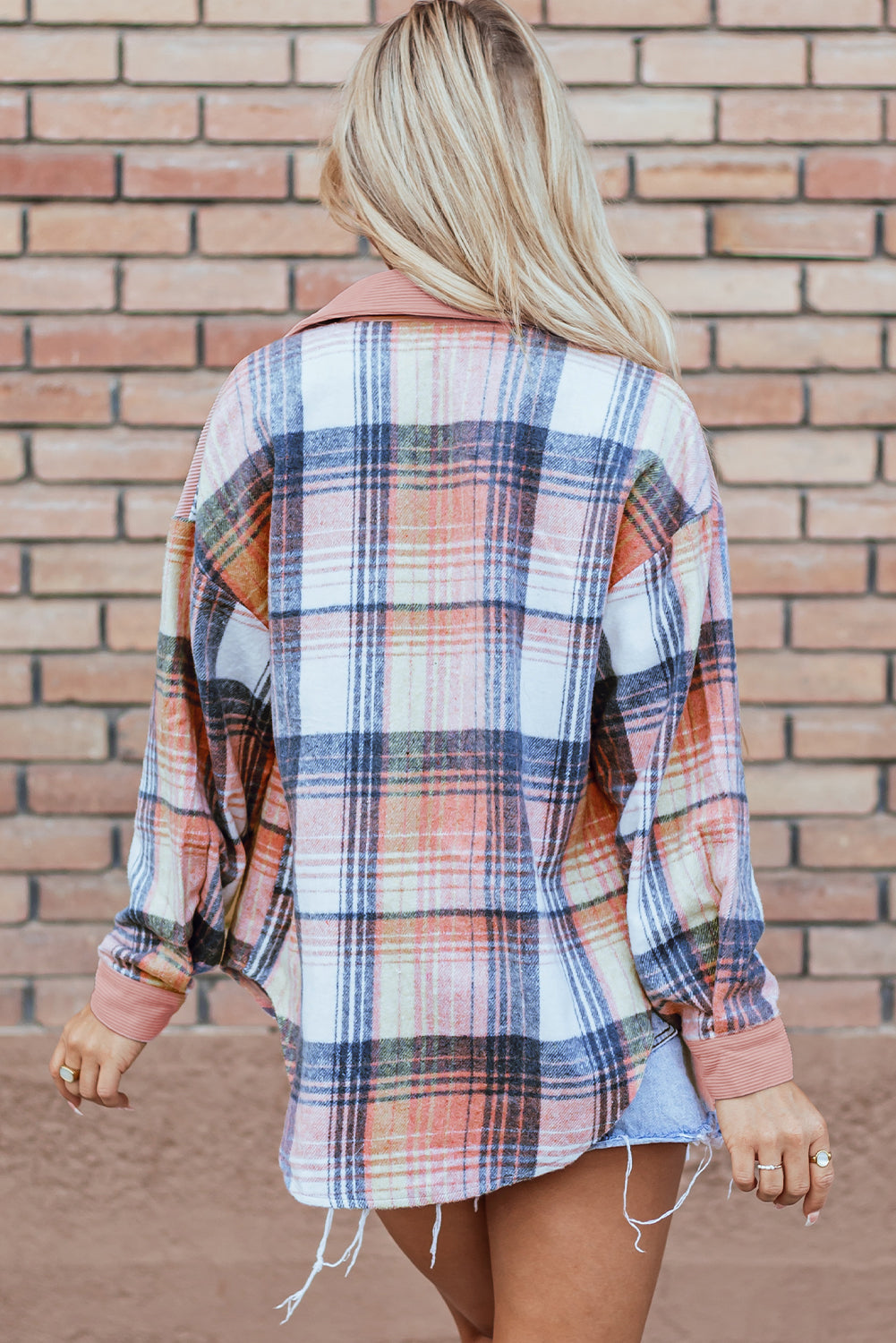 Cinnamon Plaid Corduroy Shacket