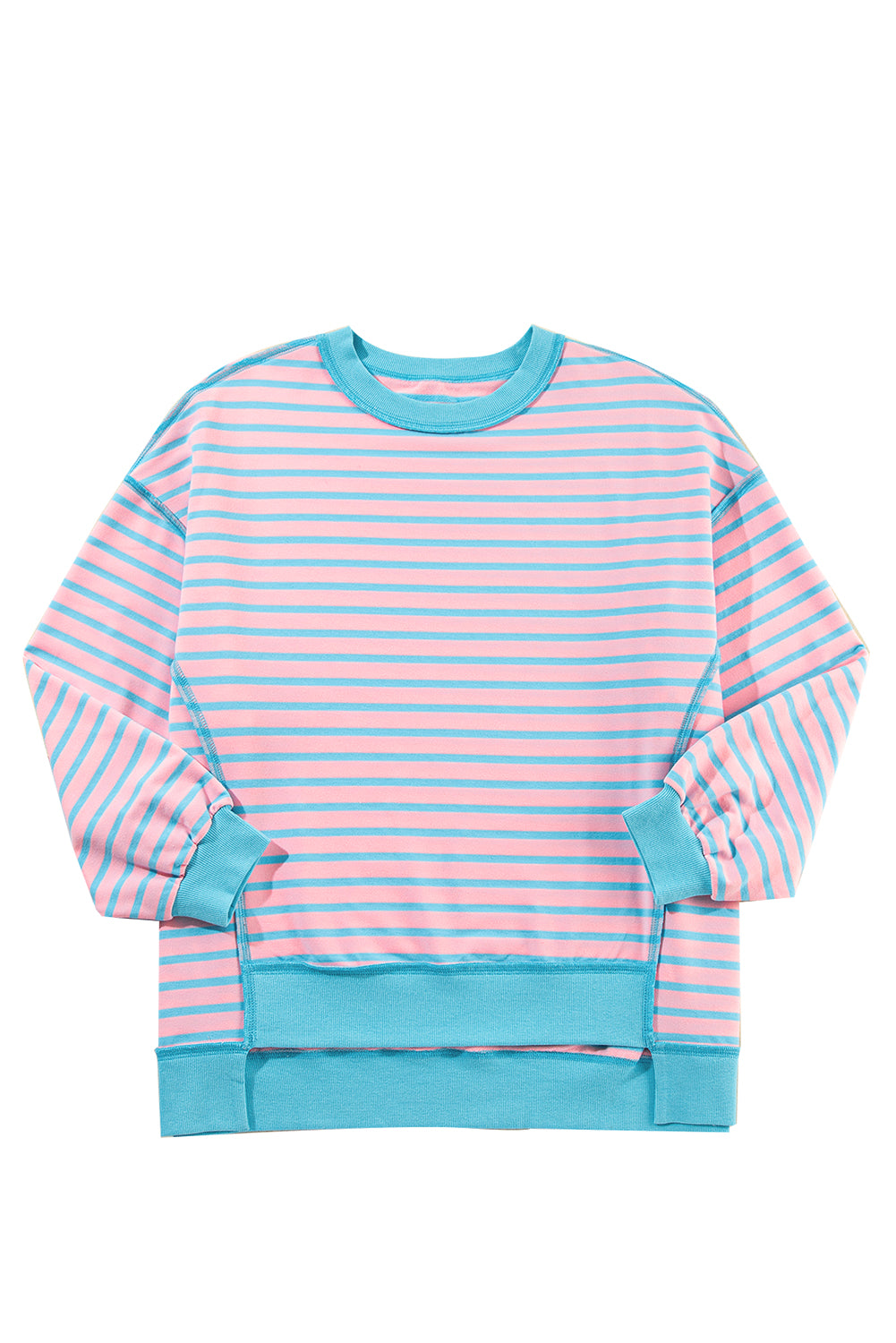 Striped Trim Tunic Sweatshirt