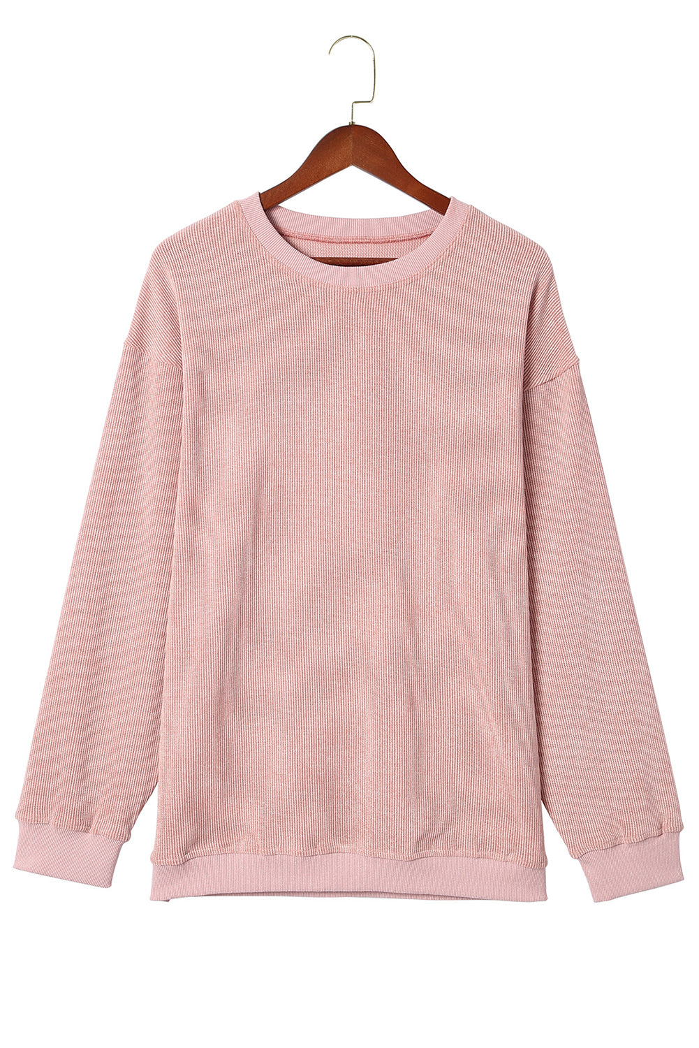 Ribbed Round Neck Sweatshirt