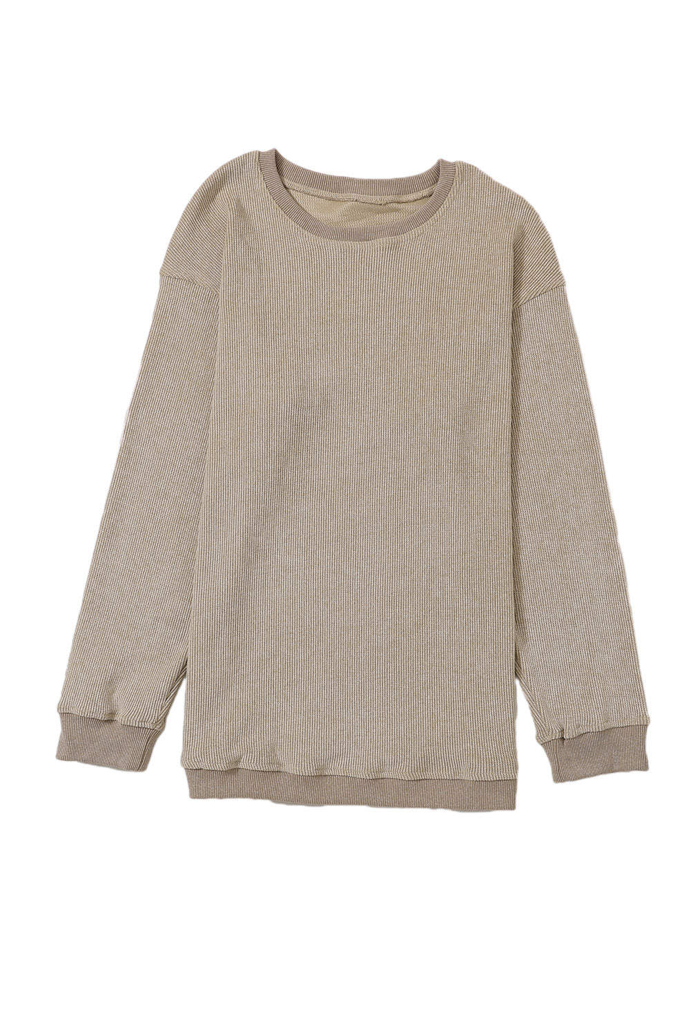 Ribbed Round Neck Sweatshirt