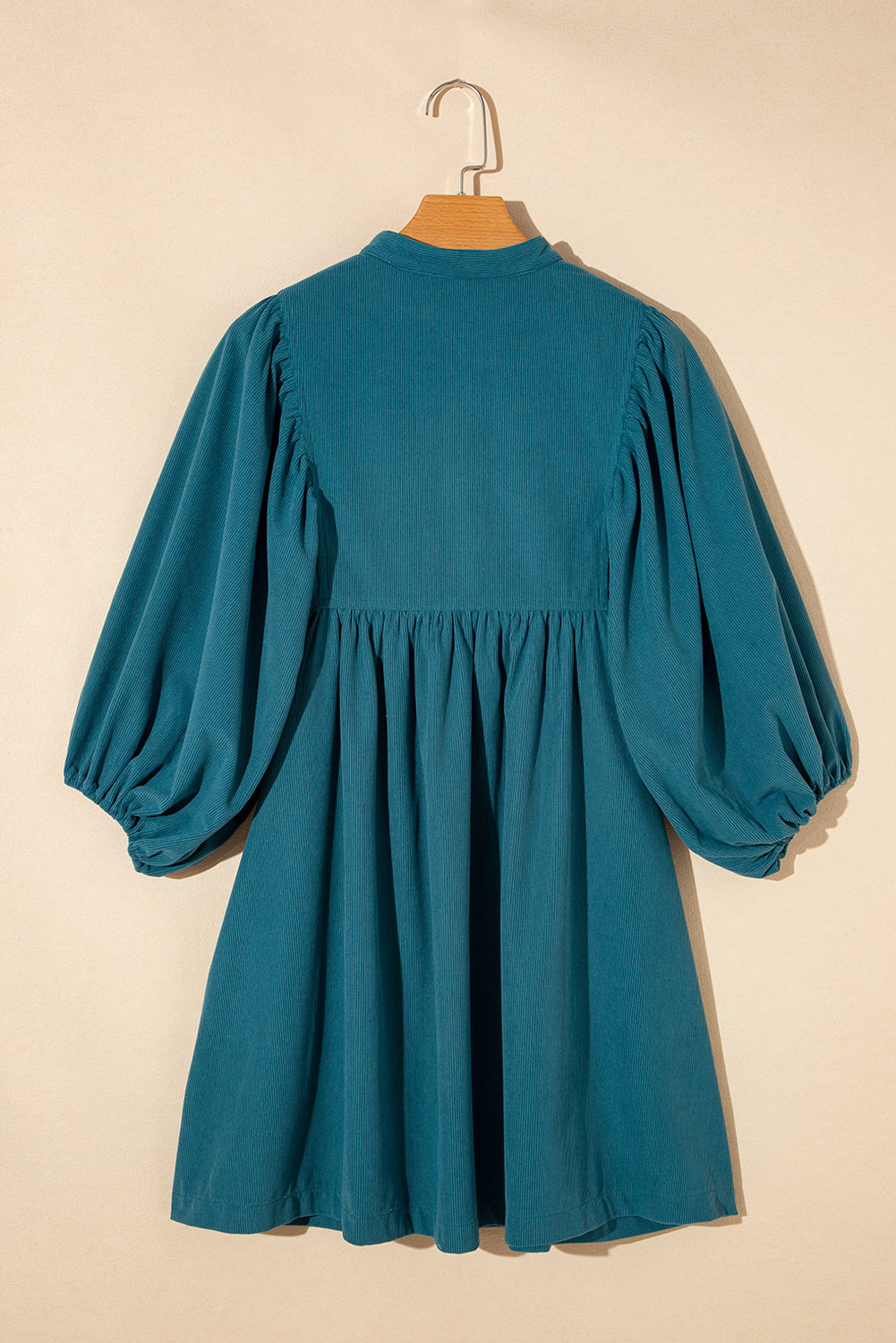 Lantern Sleeve Corduroy Dress