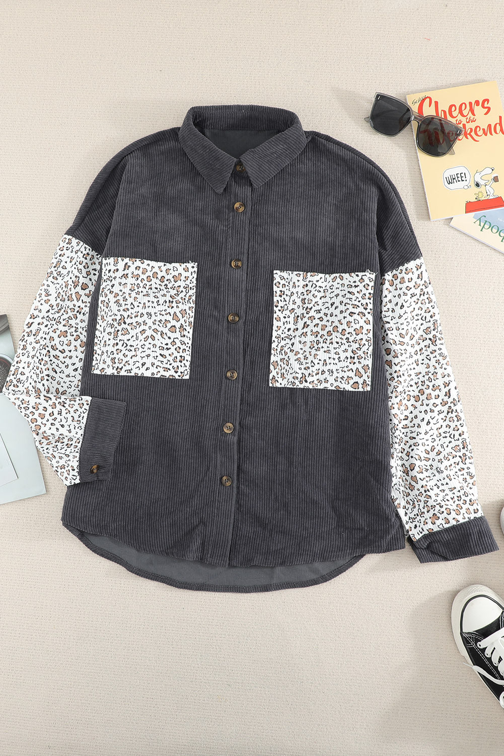 Leopard Corduroy Shacket