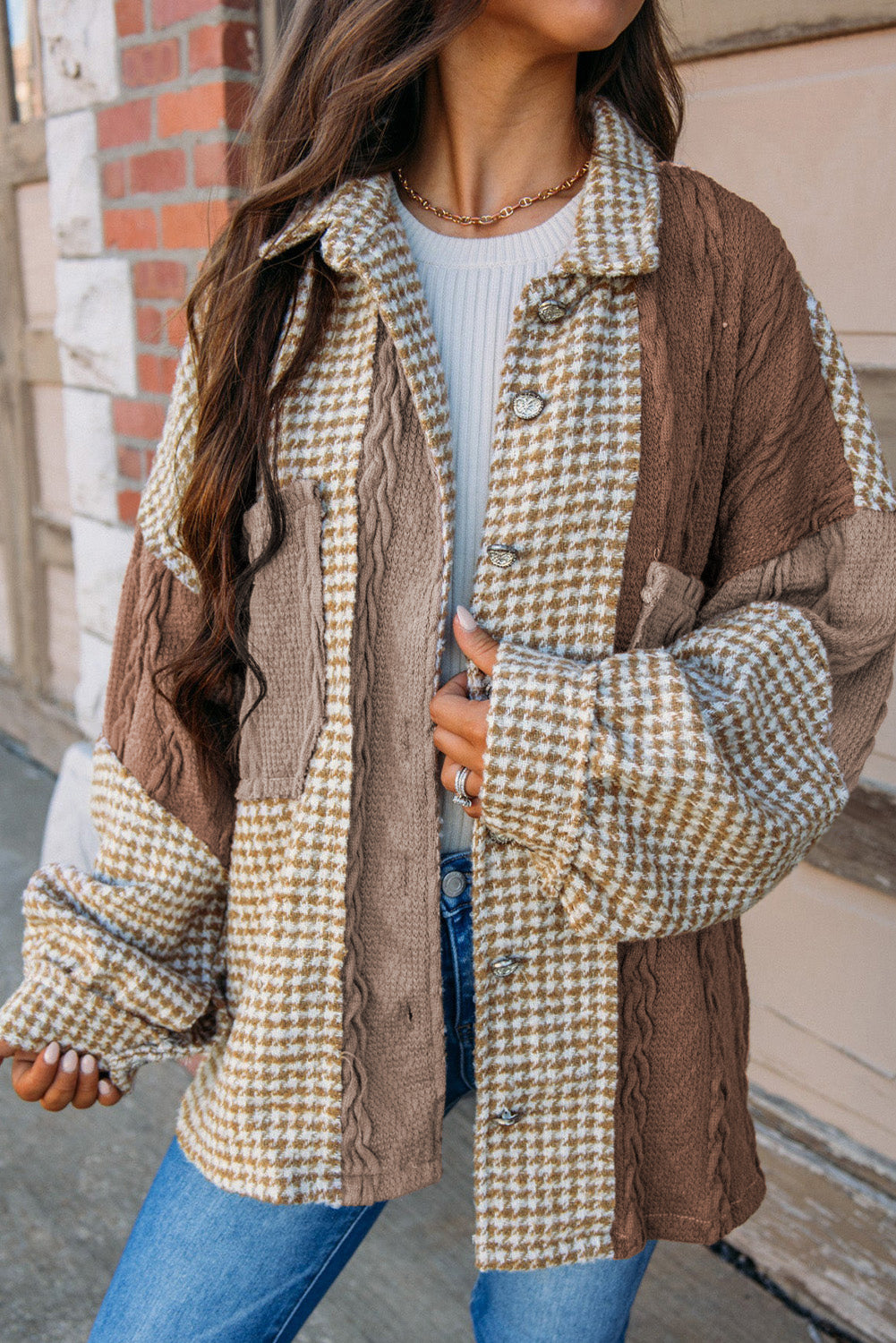 Oversized Patchwork Shacket