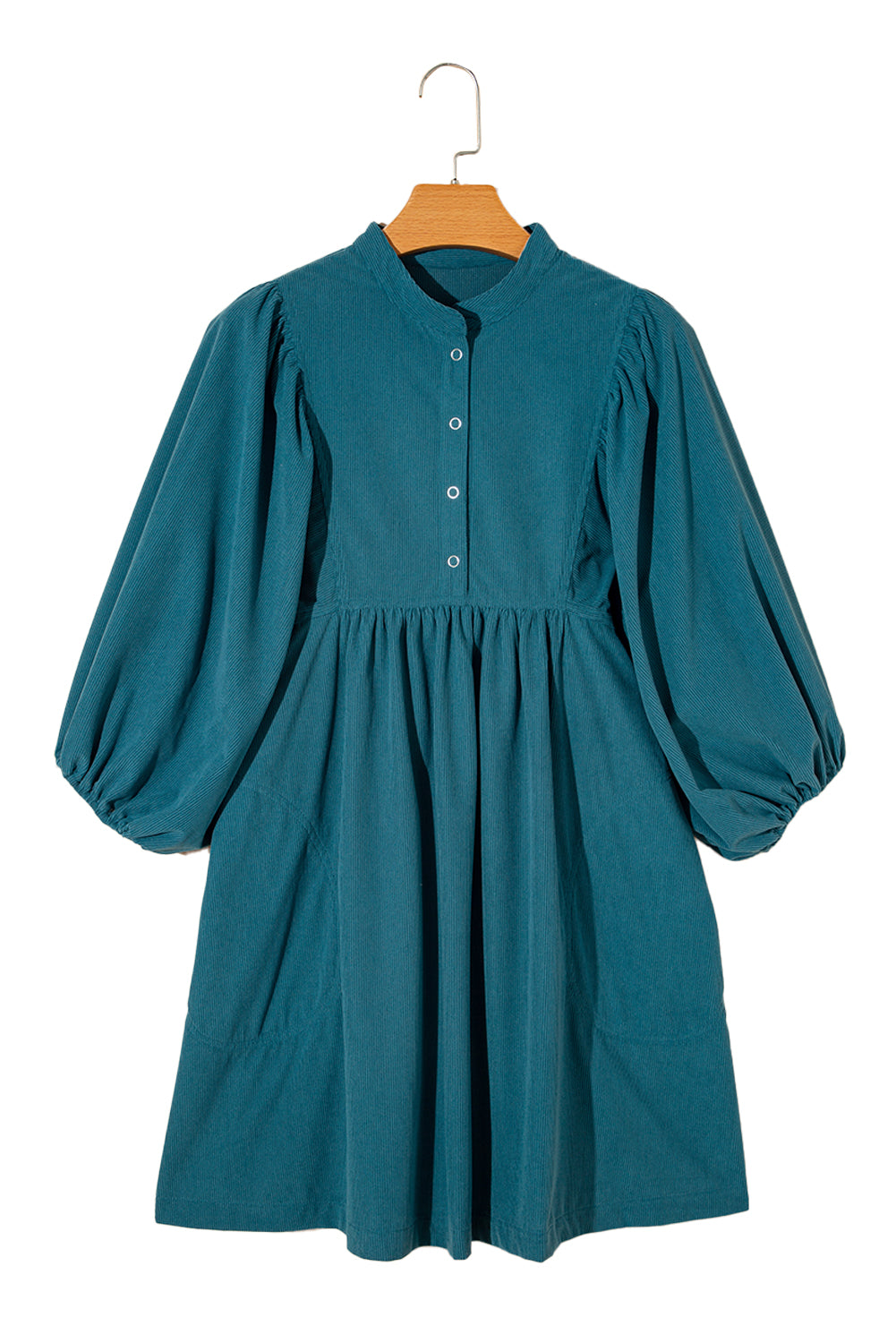 Lantern Sleeve Corduroy Dress