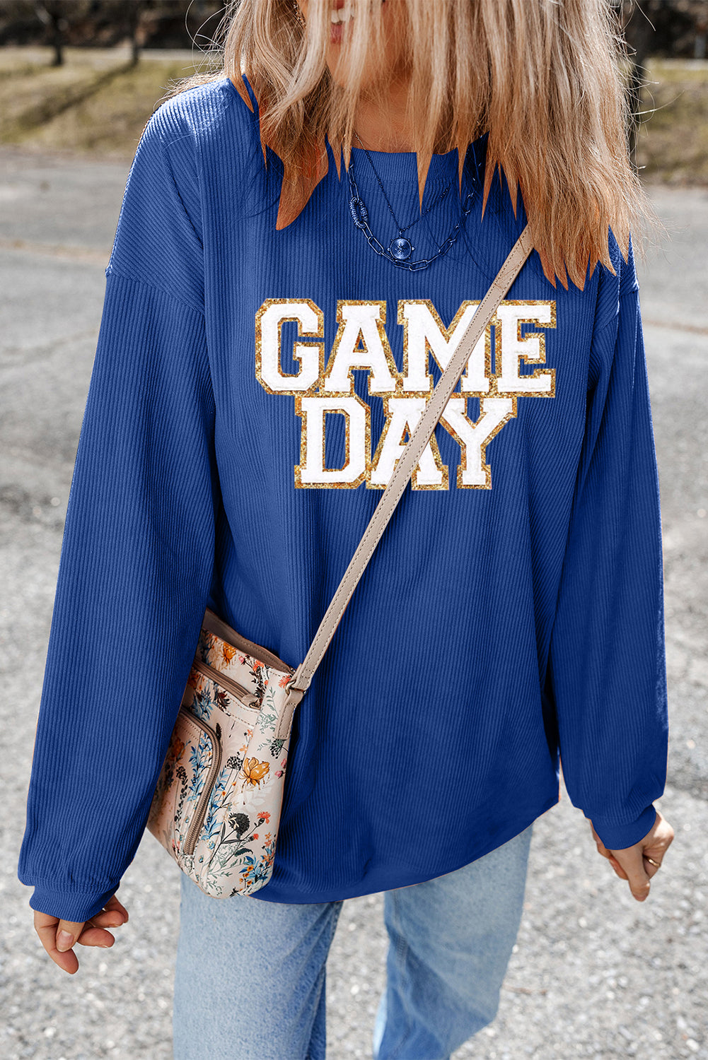 GAME DAY Glitter Detail Sweatshirt