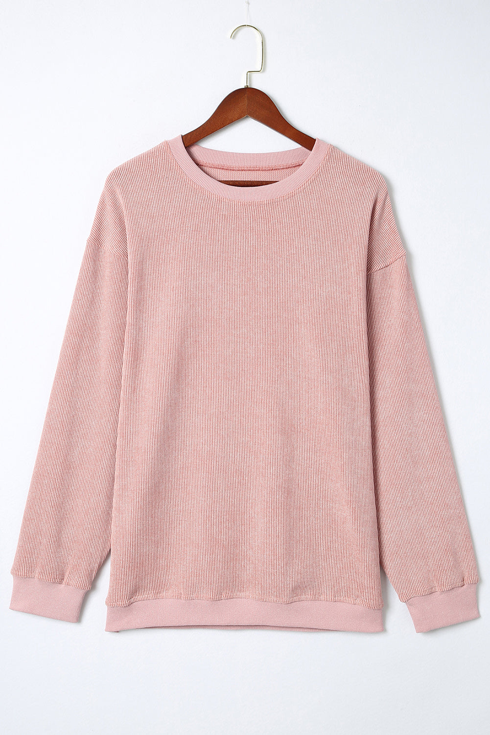 Ribbed Round Neck Sweatshirt