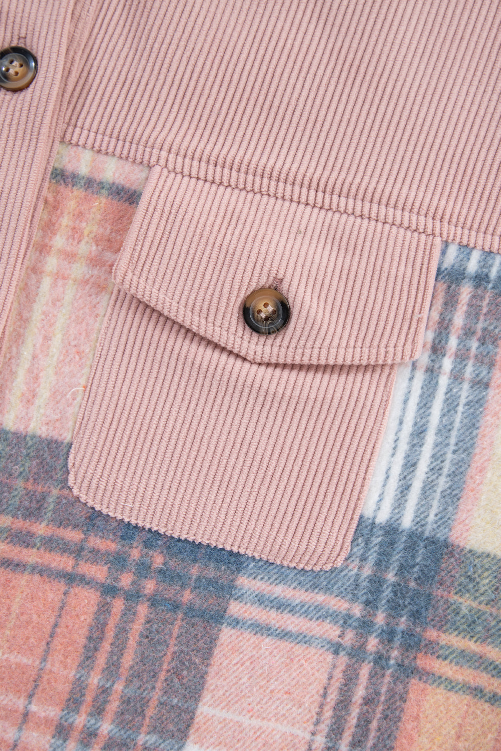 Cinnamon Plaid Corduroy Shacket